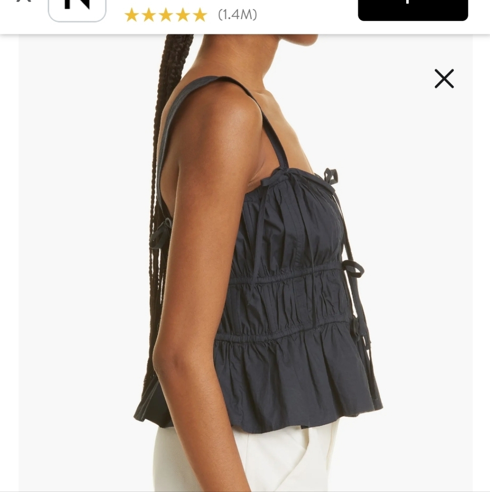 NWOT ULLA JOHNSONLU TIE-FRONT TANK TOP ,SZ:10 - Picture 12 of 14